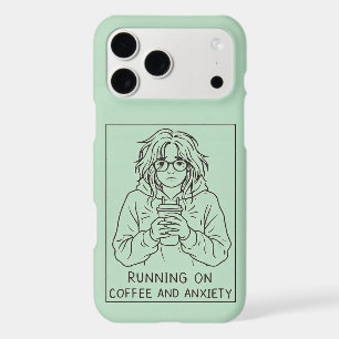 Running On Coffee And Anxiety Funny Mental Health  iPhone 17 Pro Max Case