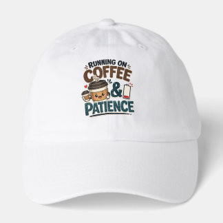 Running On Coffee And Patience Funny Teacher Hat