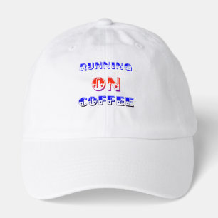 Running On Coffee Retro Energy Typography Design ☕ Hat