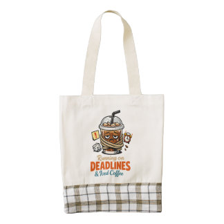 Running on Deadlines & Iced Coffee Tote Bag | Funn