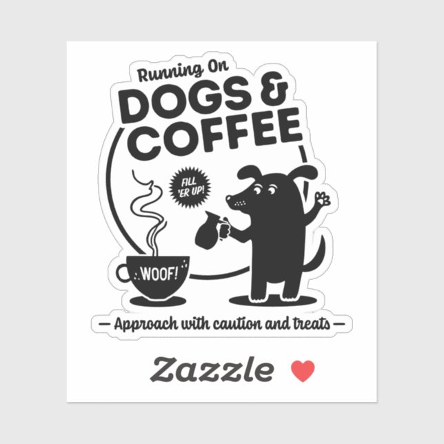 Running on Dogs & Coffee Die-Cut Sticker (Sheet)