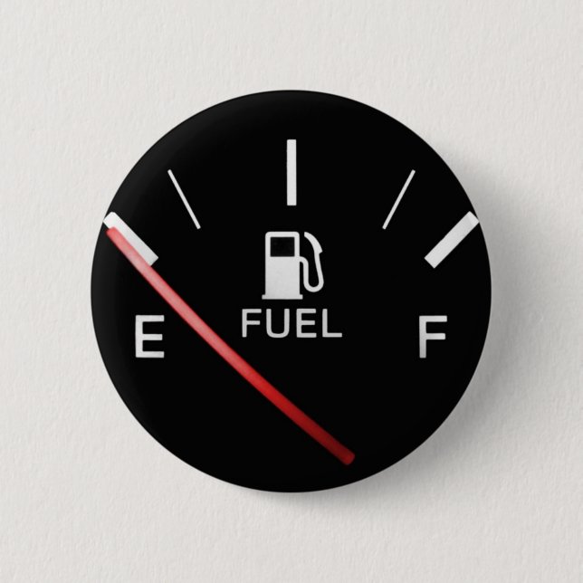Running on Empty Button (Front)
