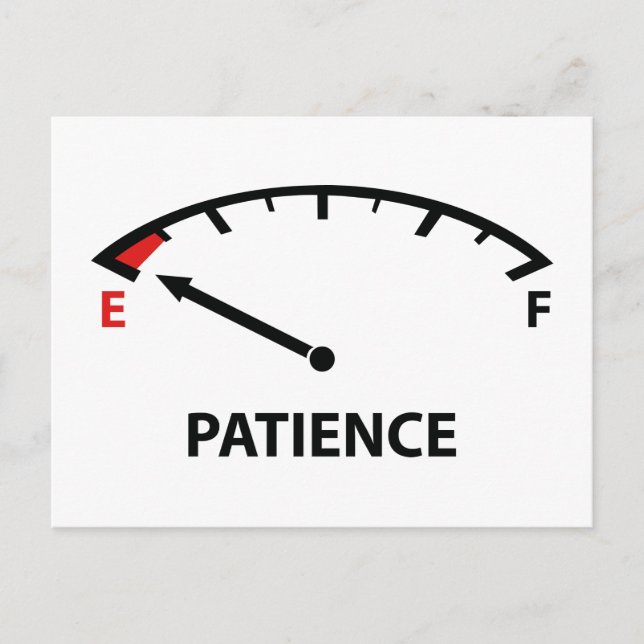 Running On Empty : Patience Postcard (Front)