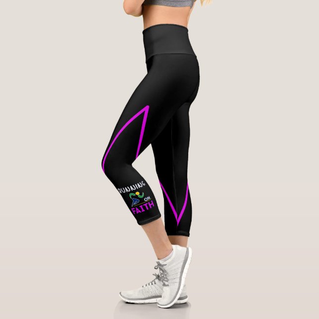 Running on Faith Christian Runner Capri Leggings (Left)
