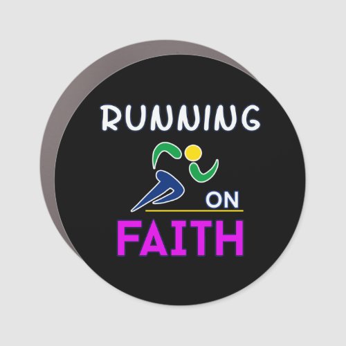 Running on Faith Christian Runner Car Magnet