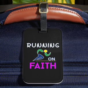 Running on Faith Christian Runner Luggage Tag