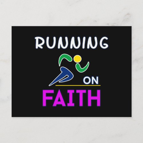 Running on Faith Christian Runner Postcard