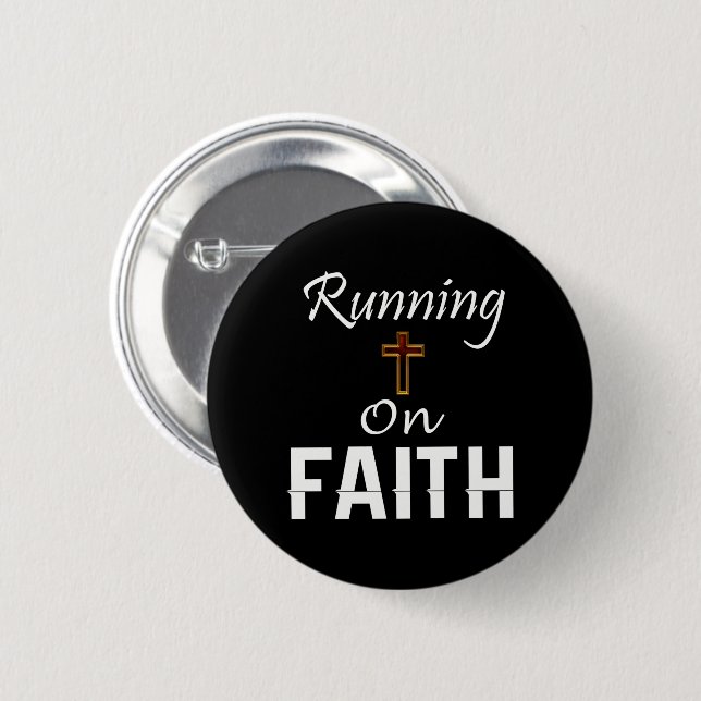 Running on Faith Runner Button (Front & Back)