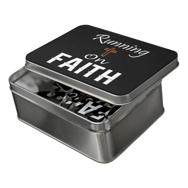 Running on Faith Runner Jigsaw Puzzle (Lid Open)