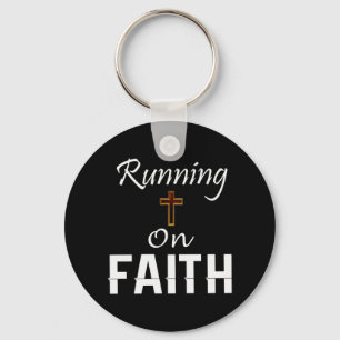 Running on Faith Runner Keychain