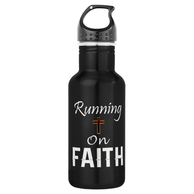 Running on Faith Runner Stainless Steel Water Bottle (Front)