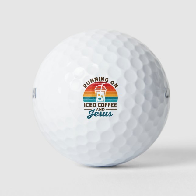 Running on Iced Coffee and Jesus Retro Golf Balls (Front)