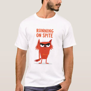 Running on Spite Funny Grumpy Fox Character Gift T-Shirt