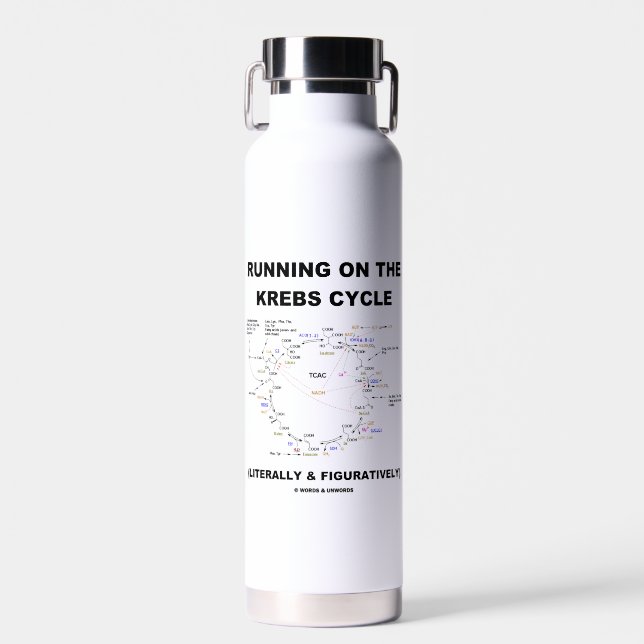 Running On The Krebs Cycle Biochemistry Geek Humor Water Bottle (Front)