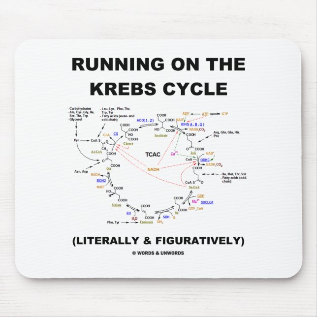 Running On The Krebs Cycle (Science Humor) Mouse Pad (Front)