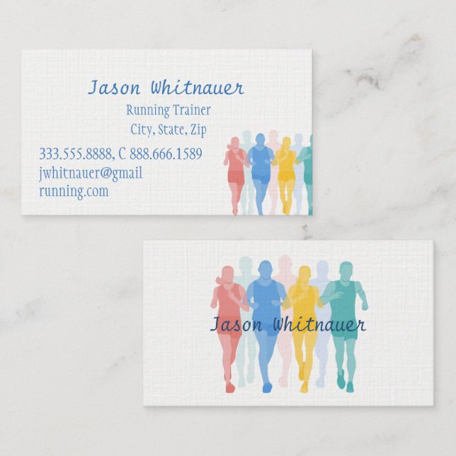 Running or Personal Trainer, Fitness Instructor Bu Business Card (Front/Back)