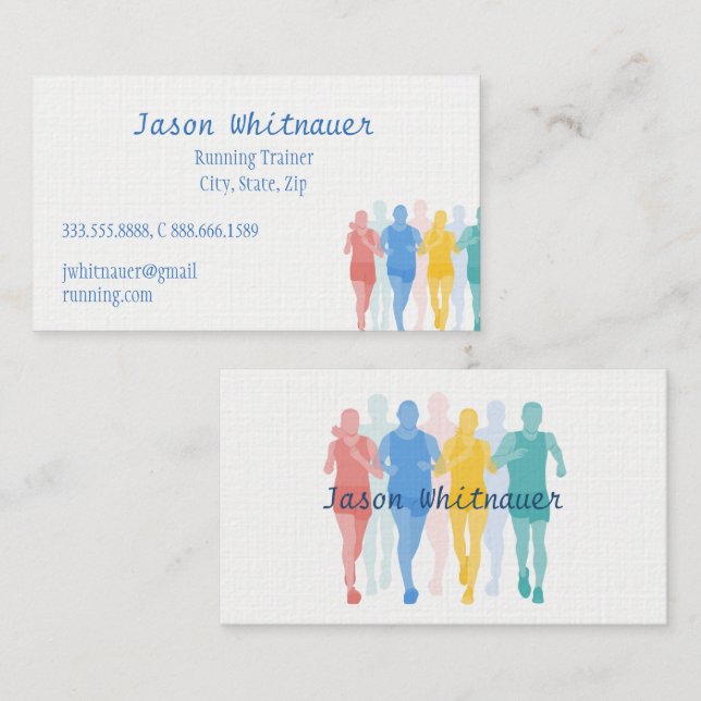 Running or Personal Trainer, Fitness Instructor Business Card (Front/Back)