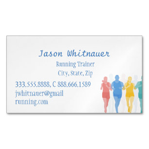 Running or Personal Trainer, Fitness Instructor  Business Card Magnet