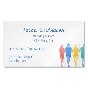 Running or Personal Trainer, Fitness Instructor Business Card Magnet