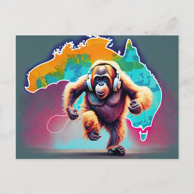 Running Orangutang in Australia  Postcard (Front)