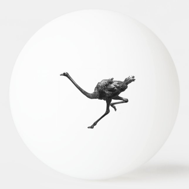 Running Ostrich Ink Sketch, Cool Athlete Bird Art Ping Pong Ball (Front)