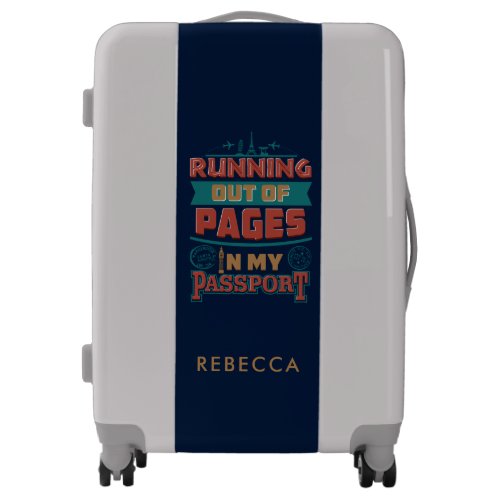 Running Out of Pages Funny Name Monogram Luggage