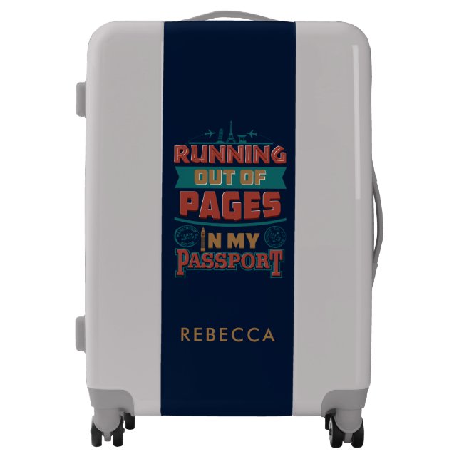 Running Out of Pages Funny Name Monogram Luggage (Front)