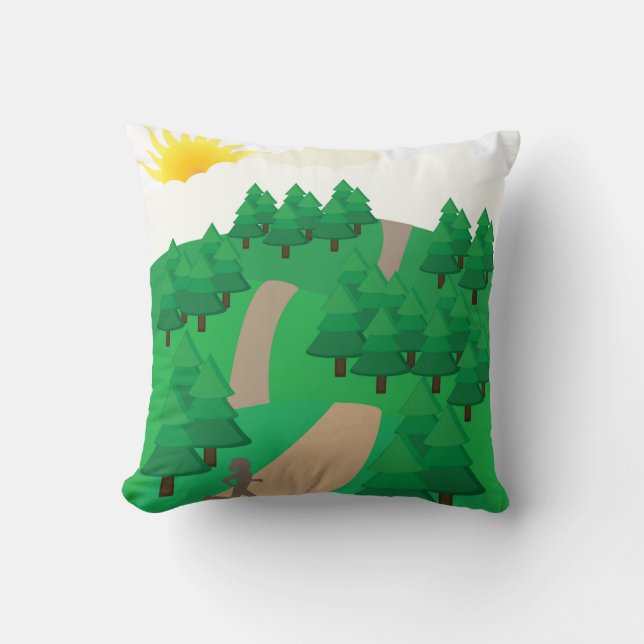 Running Outdoors Throw Pillow (Front)