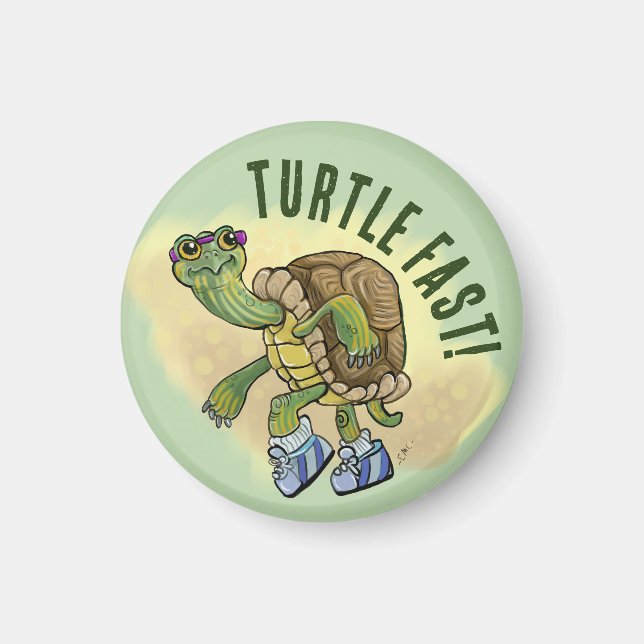 Running Painted Turtle Magnet (Front)