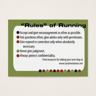 Running Partner Card (chubby card)