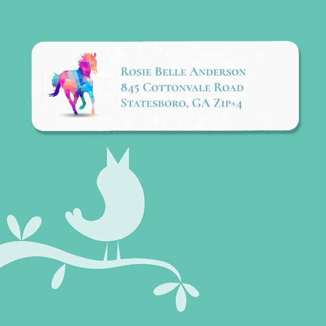 Running Pastel Cubism Horse Label (Creator Uploaded)