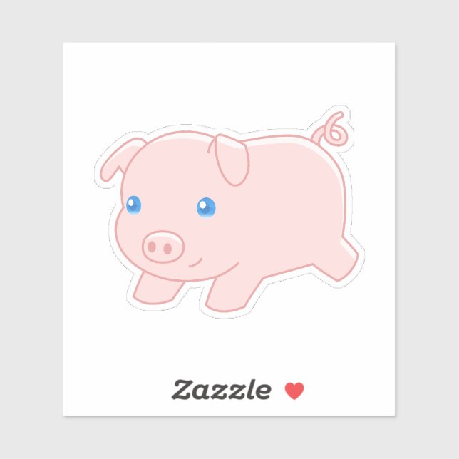 Running Pig, Cute Piglet Sticker (Sheet)