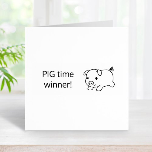 Running Piglet PIG Big Time Winner Rubber Stamp