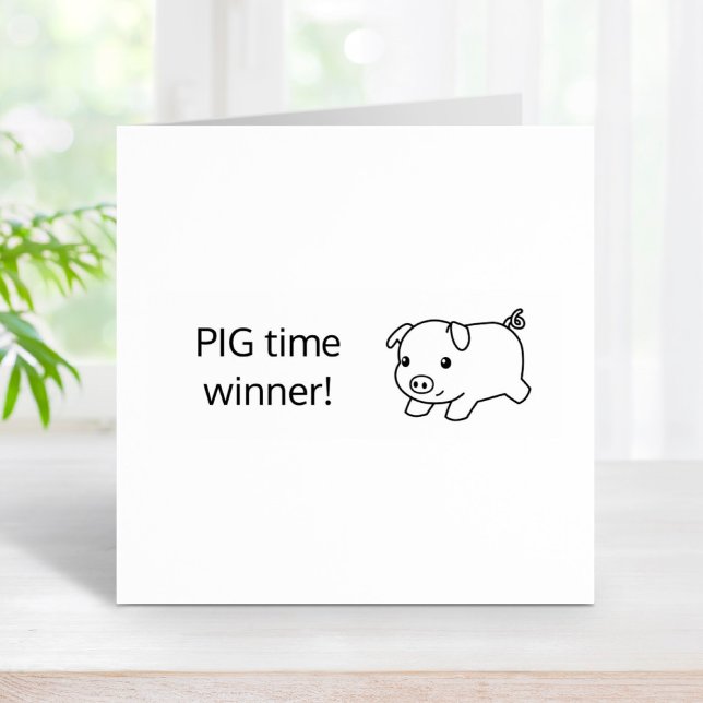 Running Piglet PIG (Big) Time Winner Rubber Stamp (Creator Uploaded)