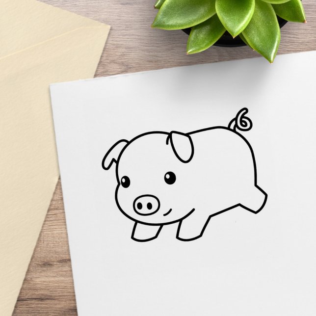 Running Piglet Pig Rubber Stamp (Creator Uploaded)