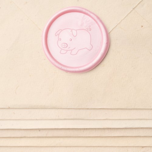 Running Piglet Pig Wax Seal Sticker