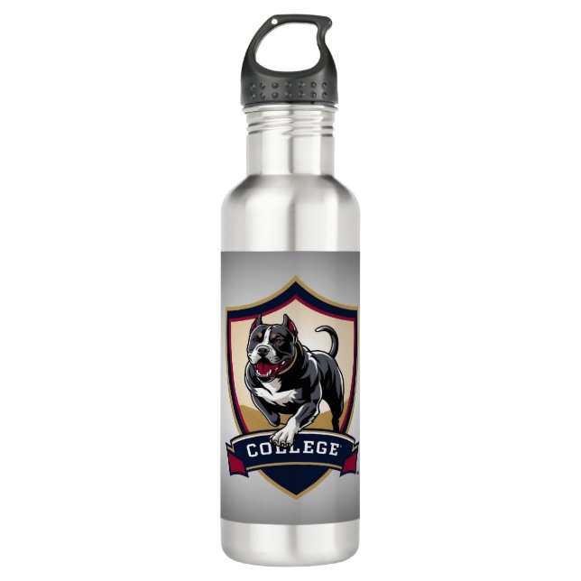 Running PitBull College Logo Stainless Steel Water Bottle (Front)