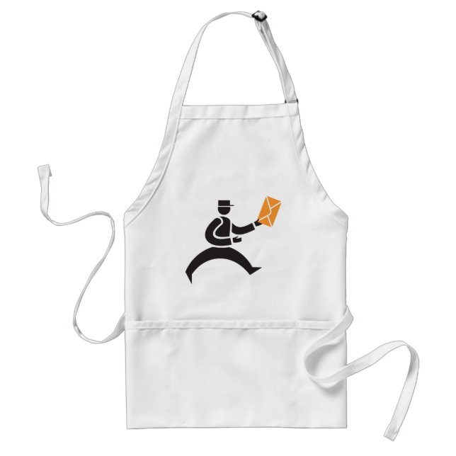Running Postman Delivering Mail Postal Worker Adult Apron (Front)
