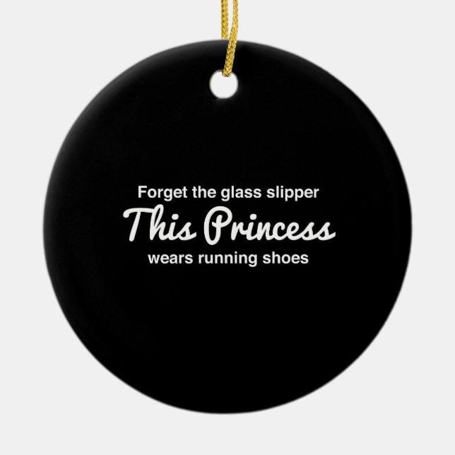 Running Princess Ceramic Ornament (Front)
