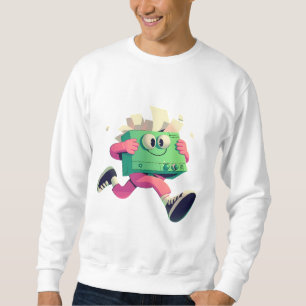 Running Printer with Flying Papers – Tech Humor Sweatshirt