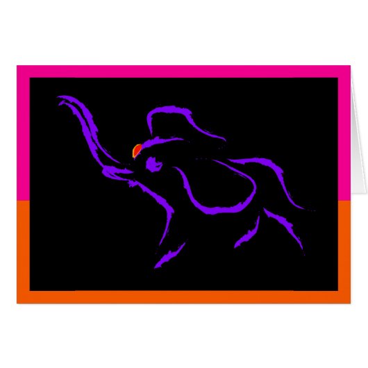 Running purple elephant cards (Front Horizontal)