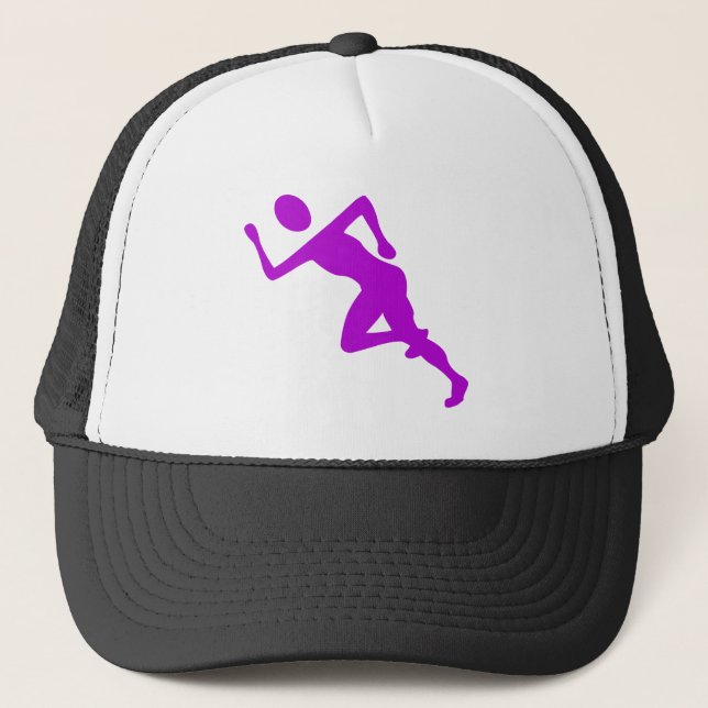 Running - Purple Trucker Hat (Front)