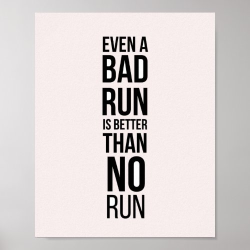 running quote blush pink typography poster