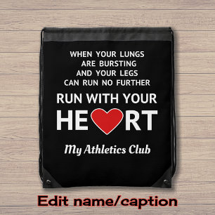 Running quote custom text sports drawstring bag