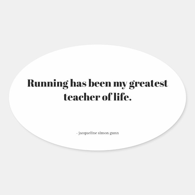 Running quote oval sticker (Front)
