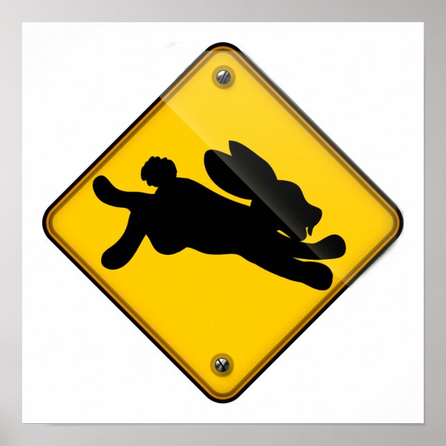 Running Rabbit Crossing Sign (Front)