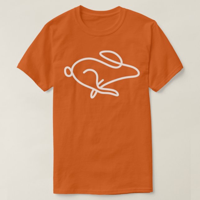 running rabbit in white color T-Shirt (Design Front)