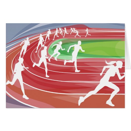 Running Race on Track Cards (Front Horizontal)
