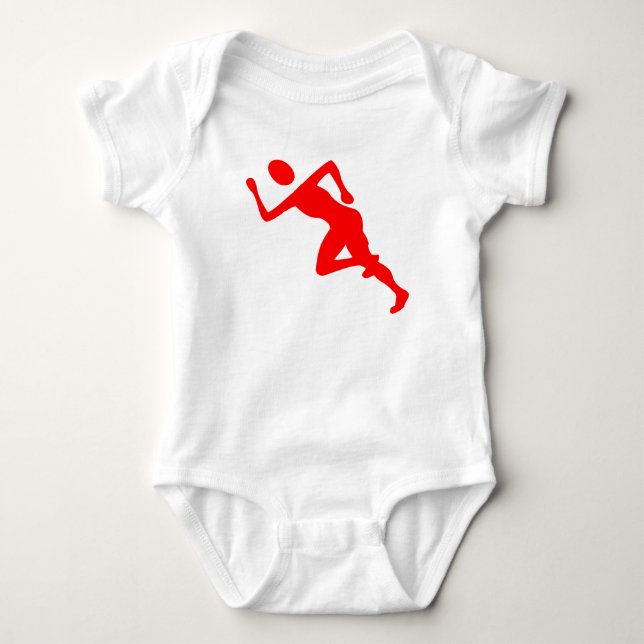 Running - Red Baby Bodysuit (Front)
