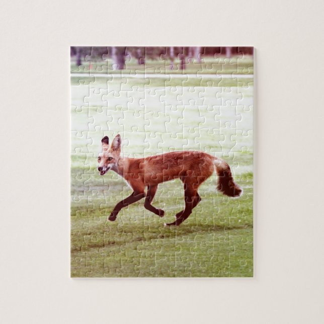 running red fox photograph jigsaw puzzle (Vertical)